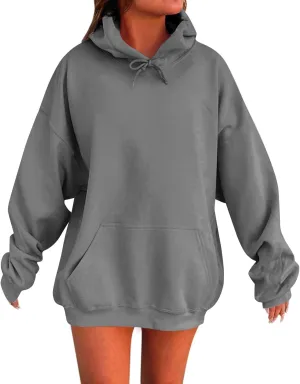 Womens Pullover Oversized Hoodies With Pocket Winter Cute Thermal Sweatshirts 2024 Fashion Tops Trendy Outfits