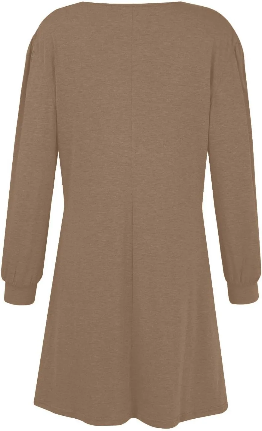 Womens Sweater Dresses 2024 Trendy Crewneck Solid Color Button Long Sleeve Casual Loose Dress Fall Outfits with Pockets