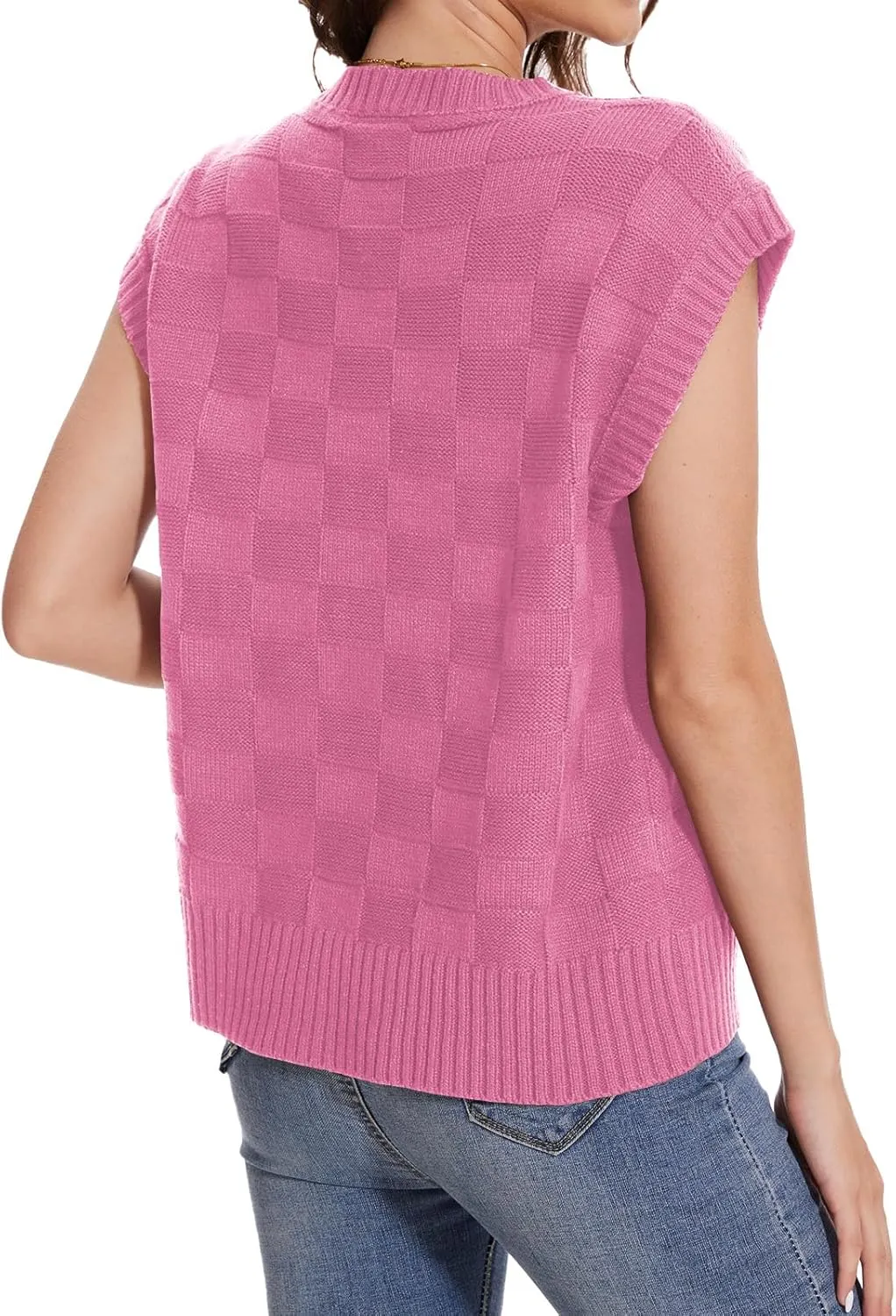 Womens Sweaters Sleeveless Summer Tank Tops Casual Knit Sweater Vest Crewneck Loose Fit Pullover 2025
