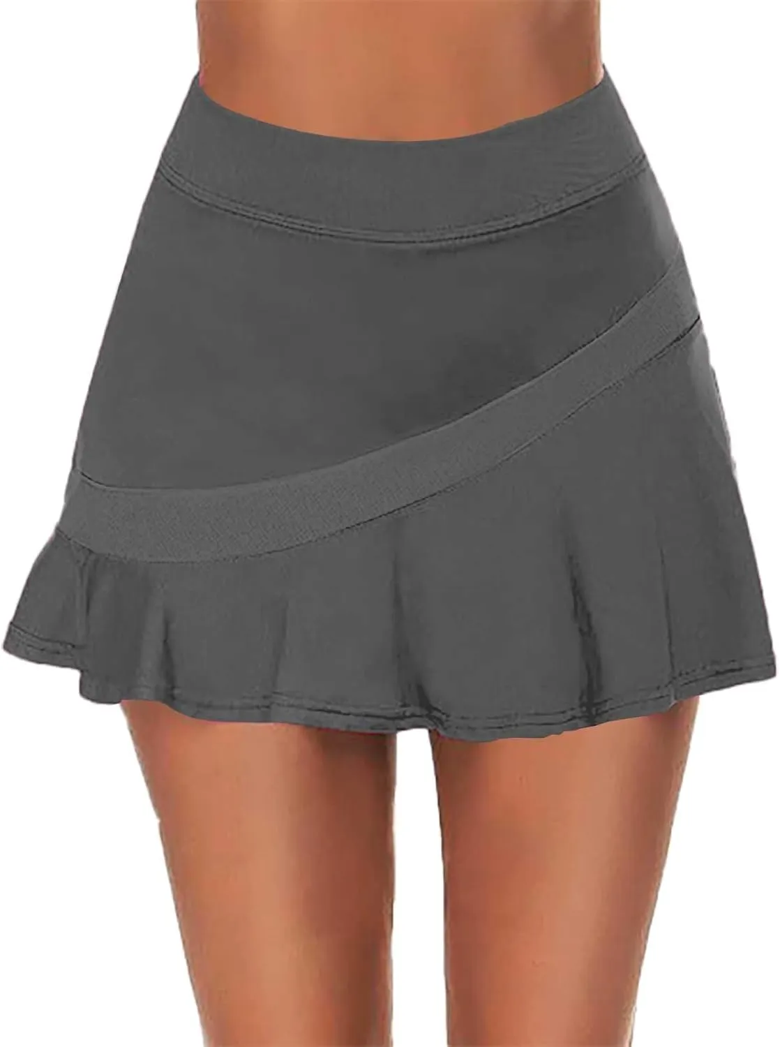 Womens Tennis Skirt Pleated Athletic Skirts with Pockets Shorts High Waisted Golf Skort for Workout Pickleball