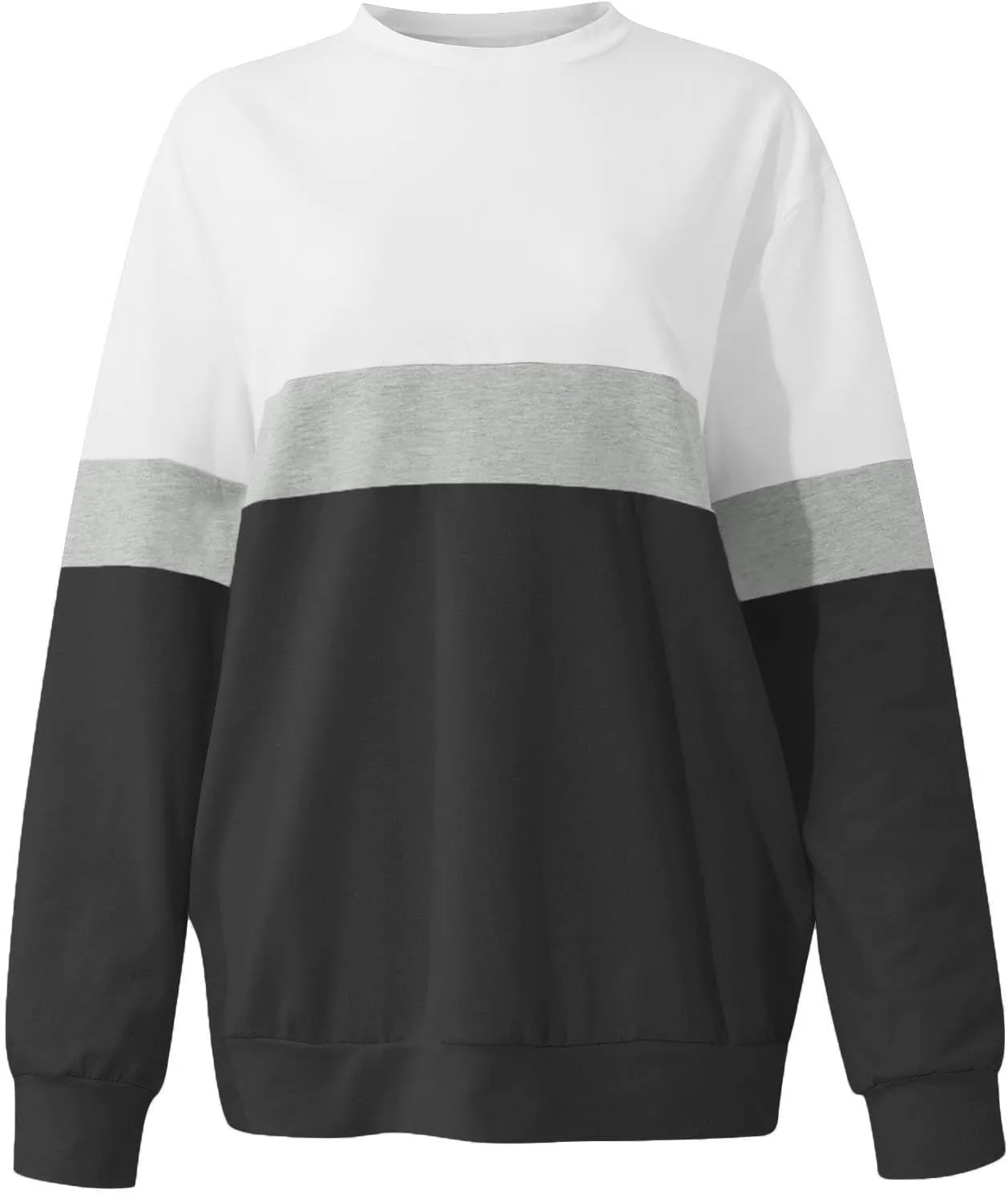 Womens Tops Long Sleeve 2024 Casual Crew Neck Solid Color Pullover Knit Cotton Plus Size Comfy Soft Outfits Teens