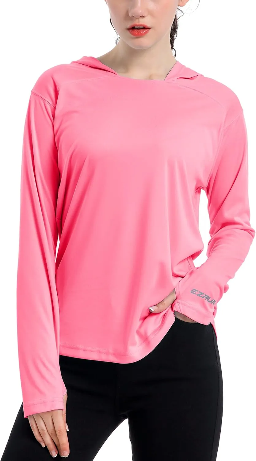 Women's UPF 50  UV Sun Protection Hoodie Shirt Dry Fit SPF Long Sleeve Sun Shirt Outdoor Performance Fishing Hiking Shirts