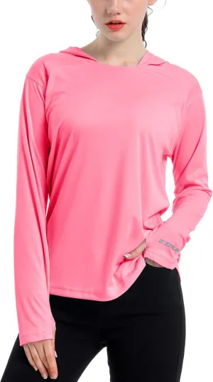 Women's UPF 50  UV Sun Protection Hoodie Shirt Dry Fit SPF Long Sleeve Sun Shirt Outdoor Performance Fishing Hiking Shirts