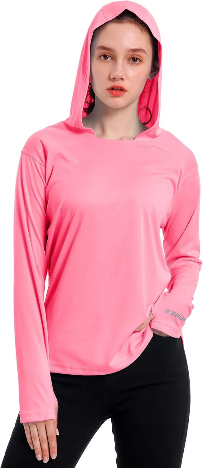 Women's UPF 50  UV Sun Protection Hoodie Shirt Dry Fit SPF Long Sleeve Sun Shirt Outdoor Performance Fishing Hiking Shirts