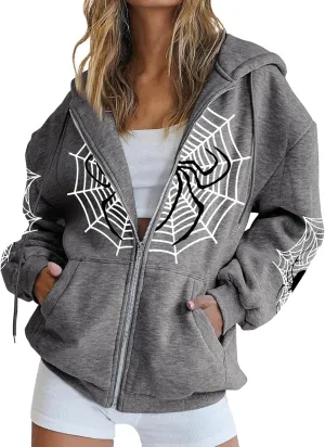 Womens Zip Up Hoodies Long Sleeve Oversized Sweatshirts Fleece Y2K Jacket 2024 Trendy Fall Outfits Cute Teens Clothes