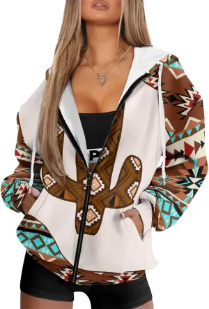 Xoenoiee Women Oversized Hoodies Full Zip Sweatshirts Soft Hooded Jacket with Pocket Fall Winter Long Sleeve Y2K Hoodie