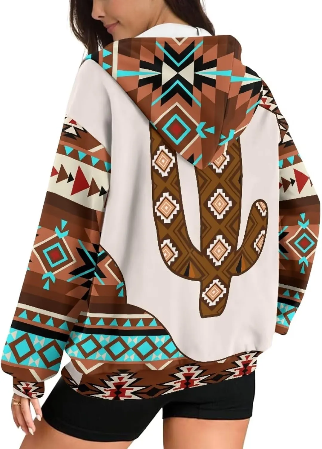 Xoenoiee Women Oversized Hoodies Full Zip Sweatshirts Soft Hooded Jacket with Pocket Fall Winter Long Sleeve Y2K Hoodie