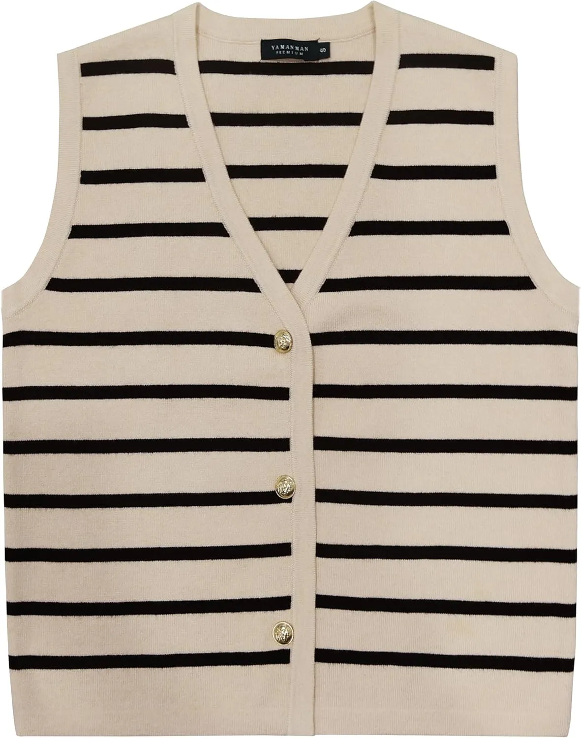 YAMANMAN Sweater Vest for Women Striped Knit Cropped Tank Tops Sleeveless Button Up Cardigan Sweater Vests 2024 Fashion