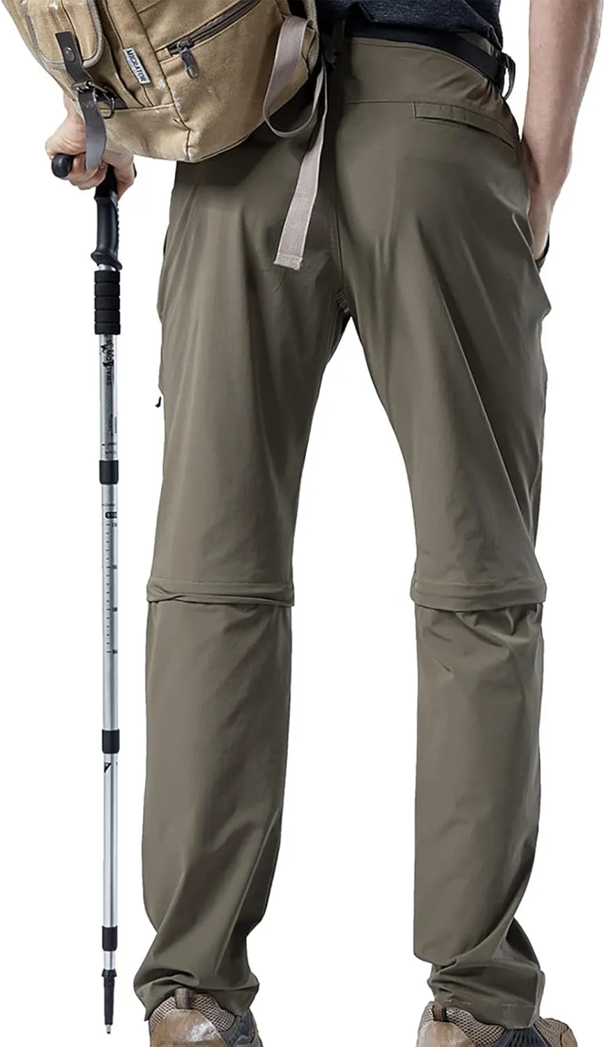 Ymosrh Khaki Jeans for Men are Thickened with Velvet, Outdoor Mountaineering, Multi Pocket Long Pants Mens Stretch