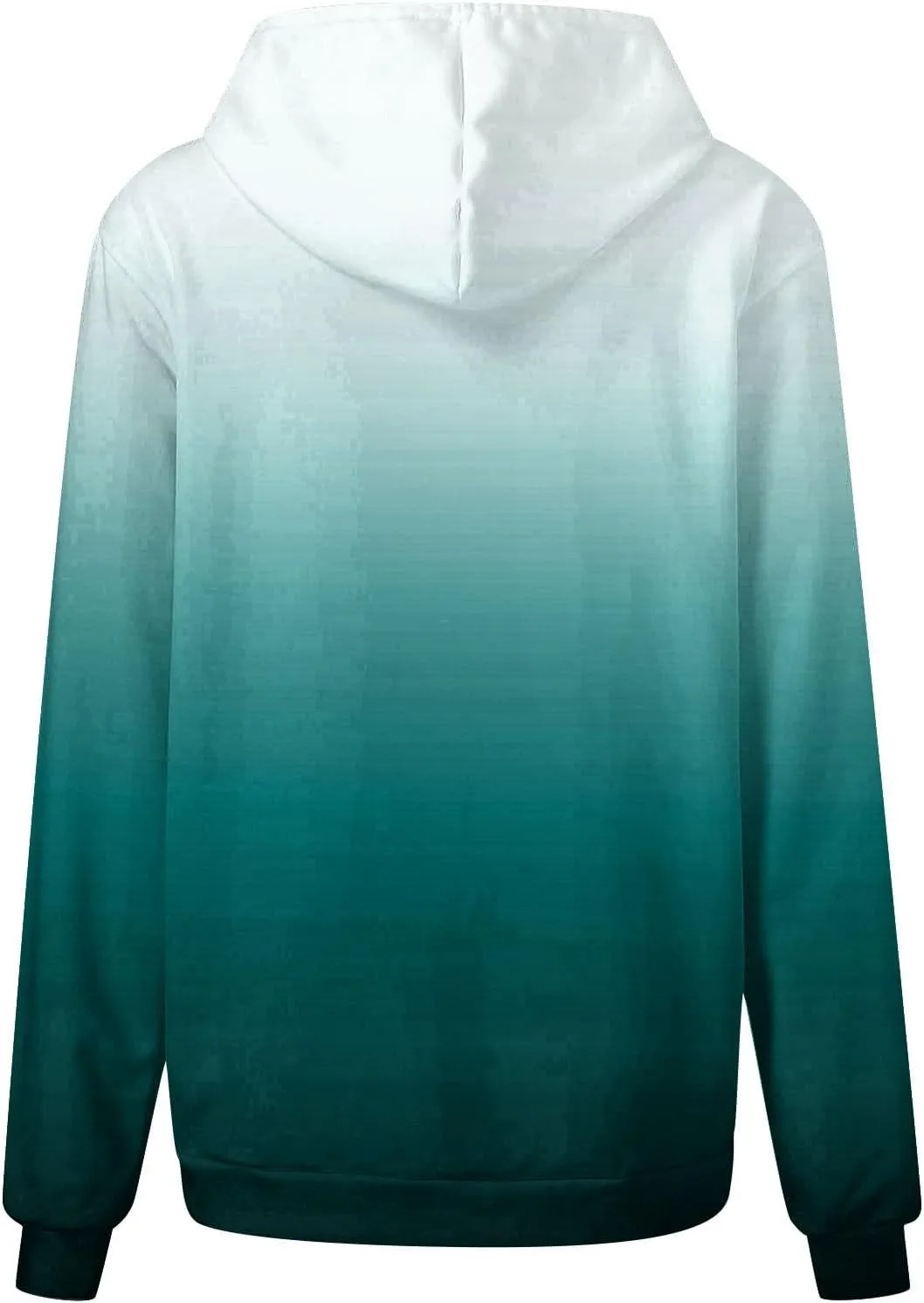 ZDRZK Hoodies For Women Gradient Print Casual Crewneck Long Sleeve Sweatshirts Hooded Loose Fit Oversized Pullover
