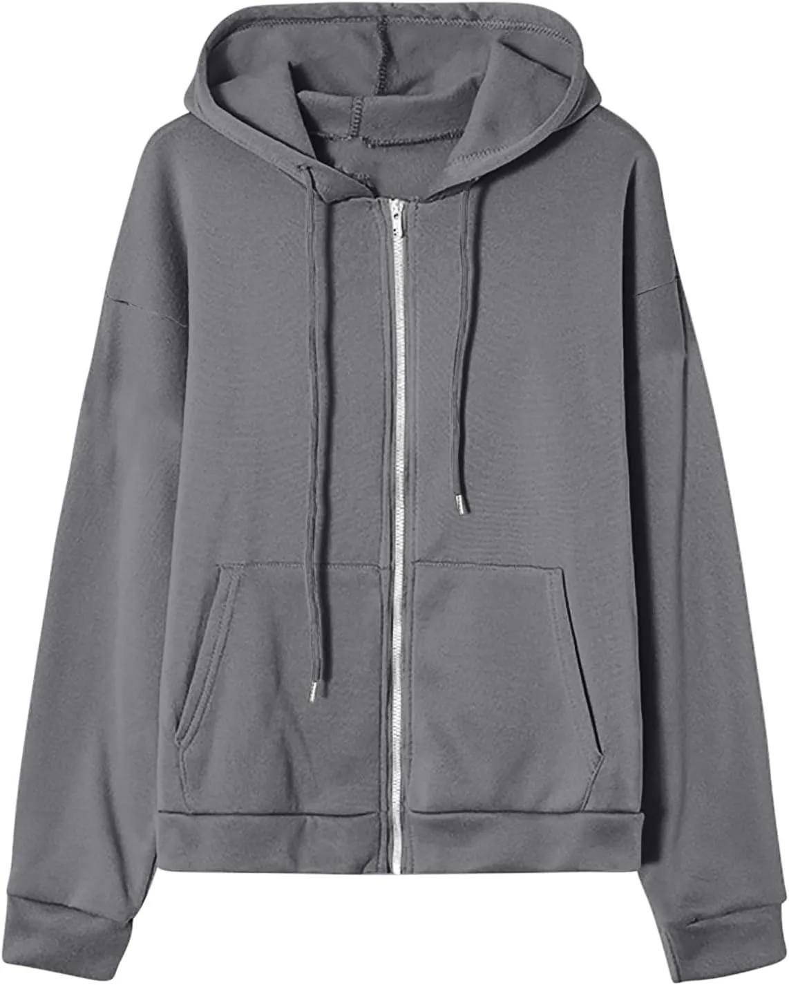 Zip Up Hoodie Women Oversized Cute Lightweight Jackets Trendy Hooded Sweatshirt Workout Fall Jacket with Pockets