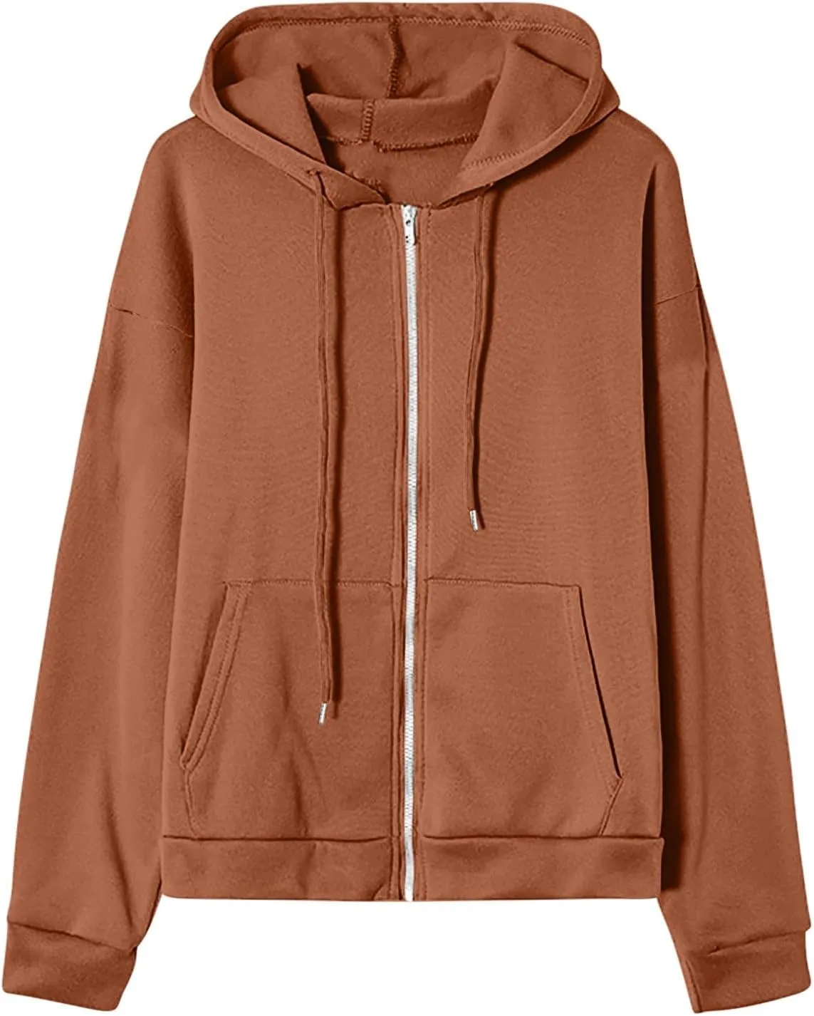 Zip Up Hoodie Women Oversized Cute Lightweight Jackets Trendy Hooded Sweatshirt Workout Fall Jacket with Pockets
