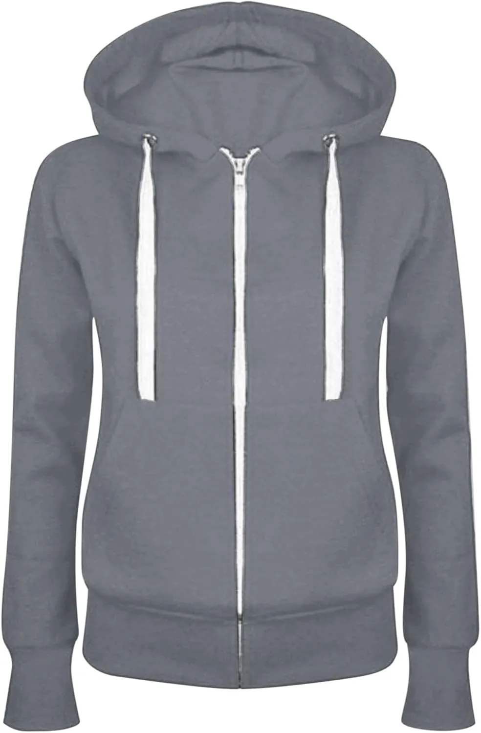 Zip Up Hoodies for Women 2024 Oversized Casual Fall Sweatshirts Fleece Long Sleeve Hooded Pullover with Pockets