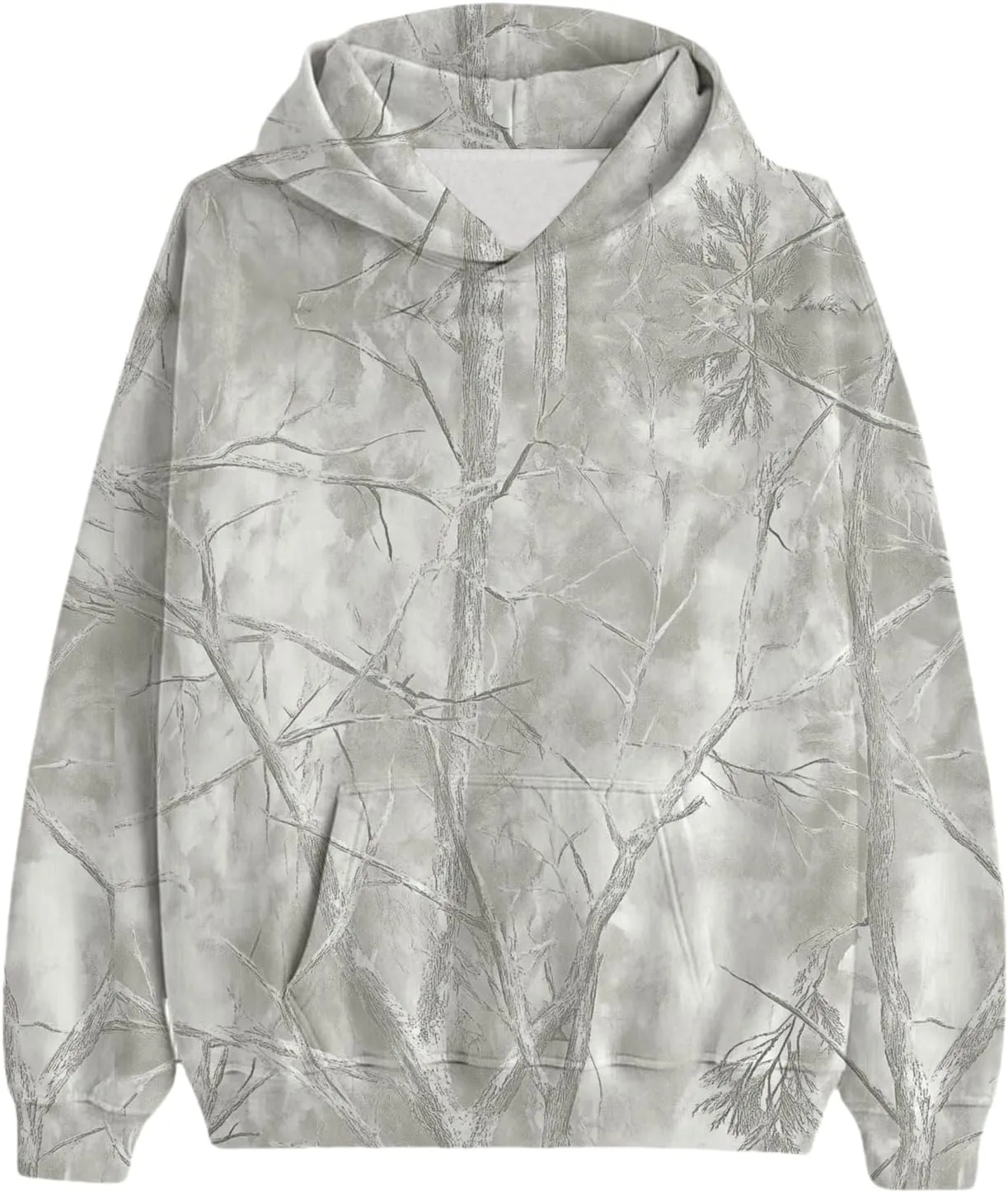 ZWRXW Womens Maple Leaf Print Camo Hoodies Oversized Long Sleeve Hooded Sweatshirt Fall Fashion Pullover Tops with Pocket